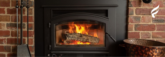 Fireplace insert installed in a home