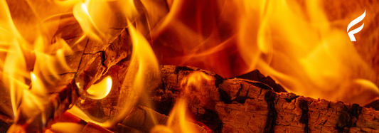 Close-up of logs burning
