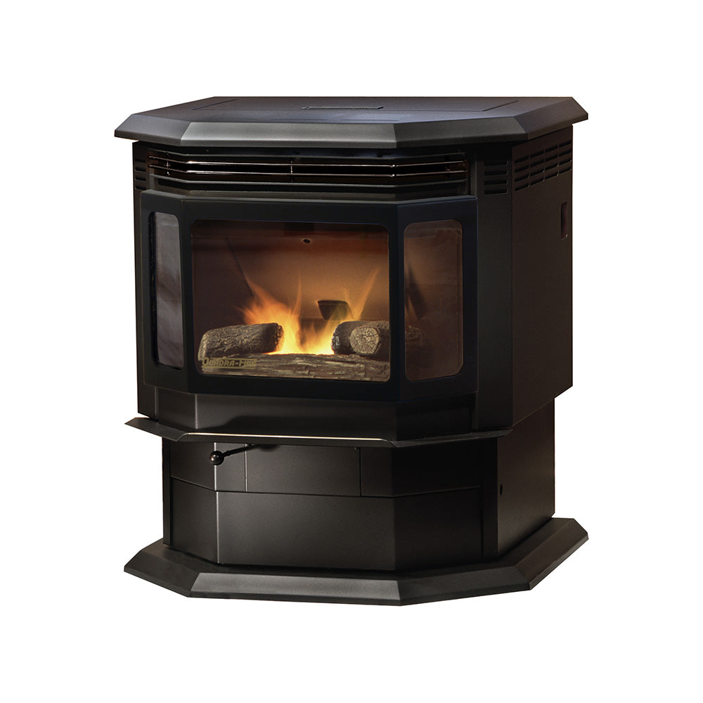 QuadraFire Classic Bay 1200 Pellet Stove & Flame