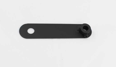 Black metal bracket on a white background